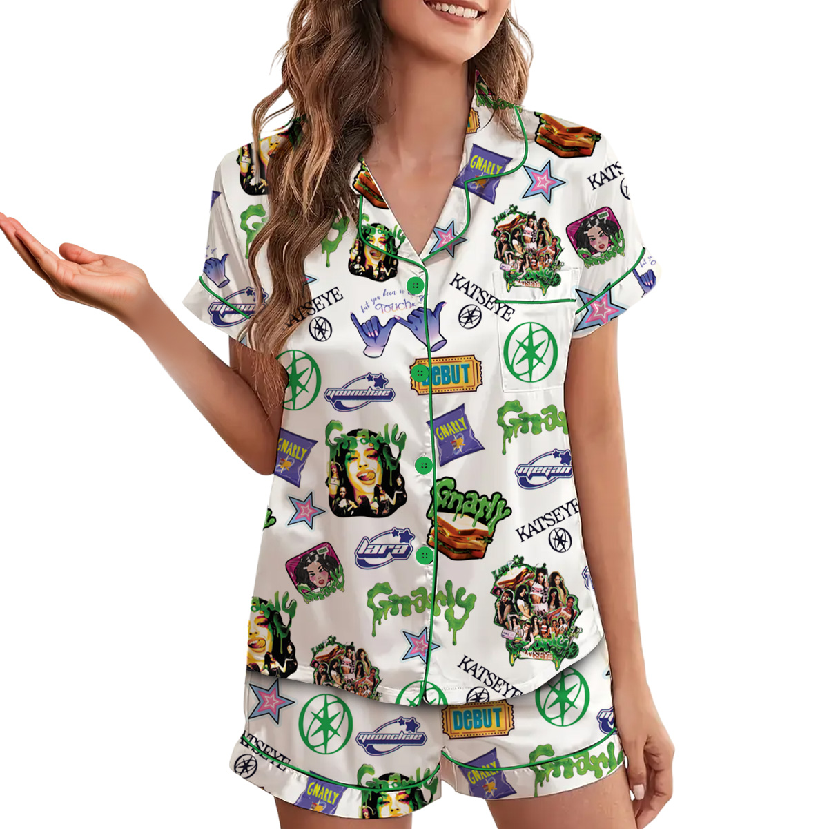 Katseye Pajamas Set Short, K-Pop Girl Group Graphic Tee - Image 3