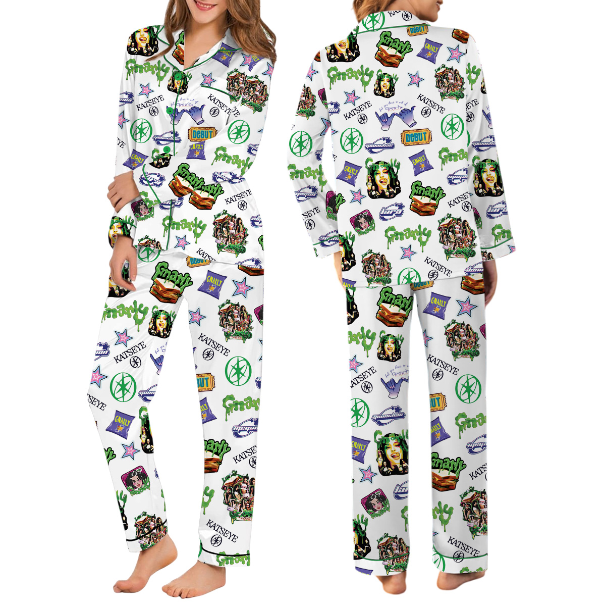 Katseye Pajamas Set Long, K-Pop Girl Group Graphic Tee - Image 2