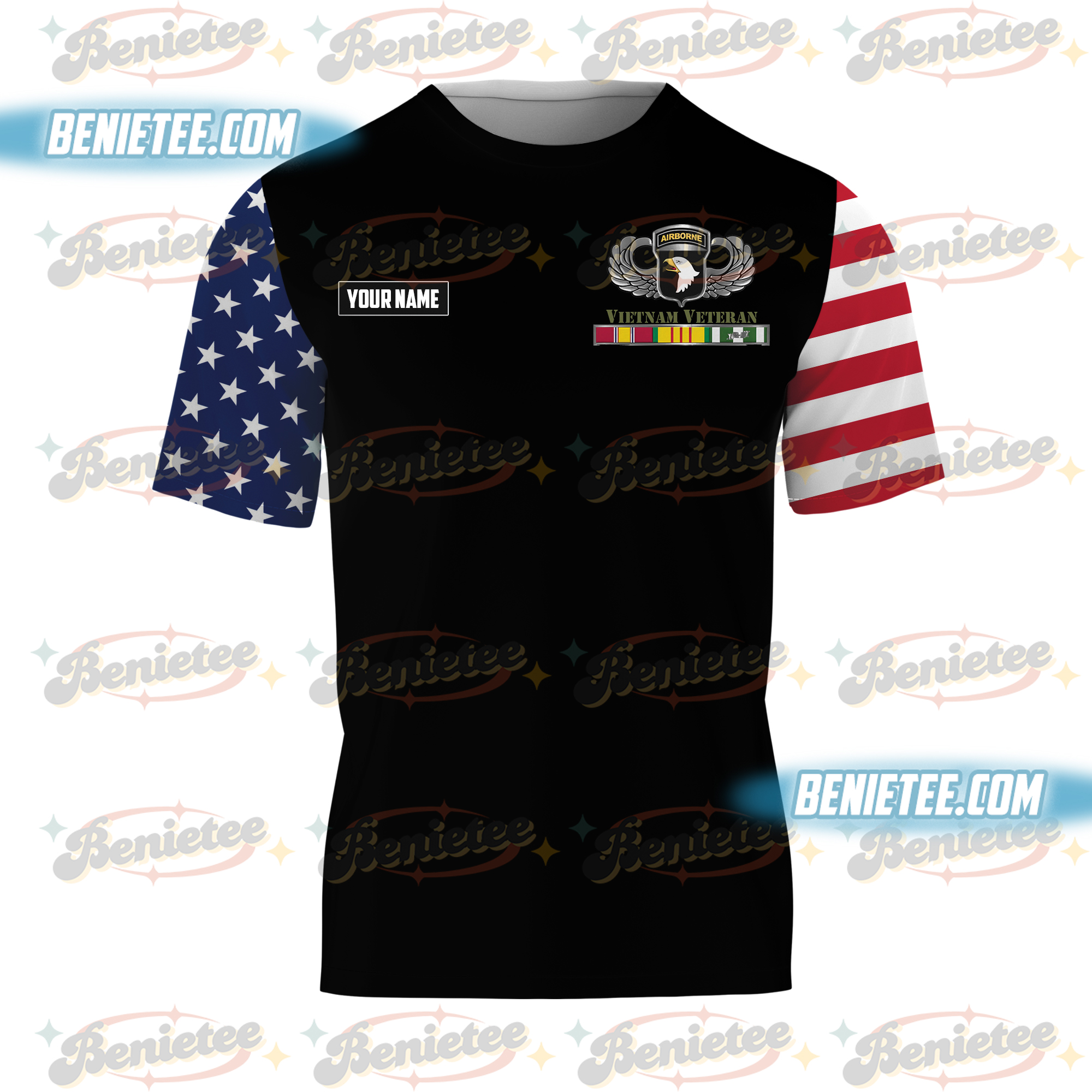 U.S Amy 101st Airborne Vietnam Combat Veteran Army Veterans Day Tee 3D - Image 2