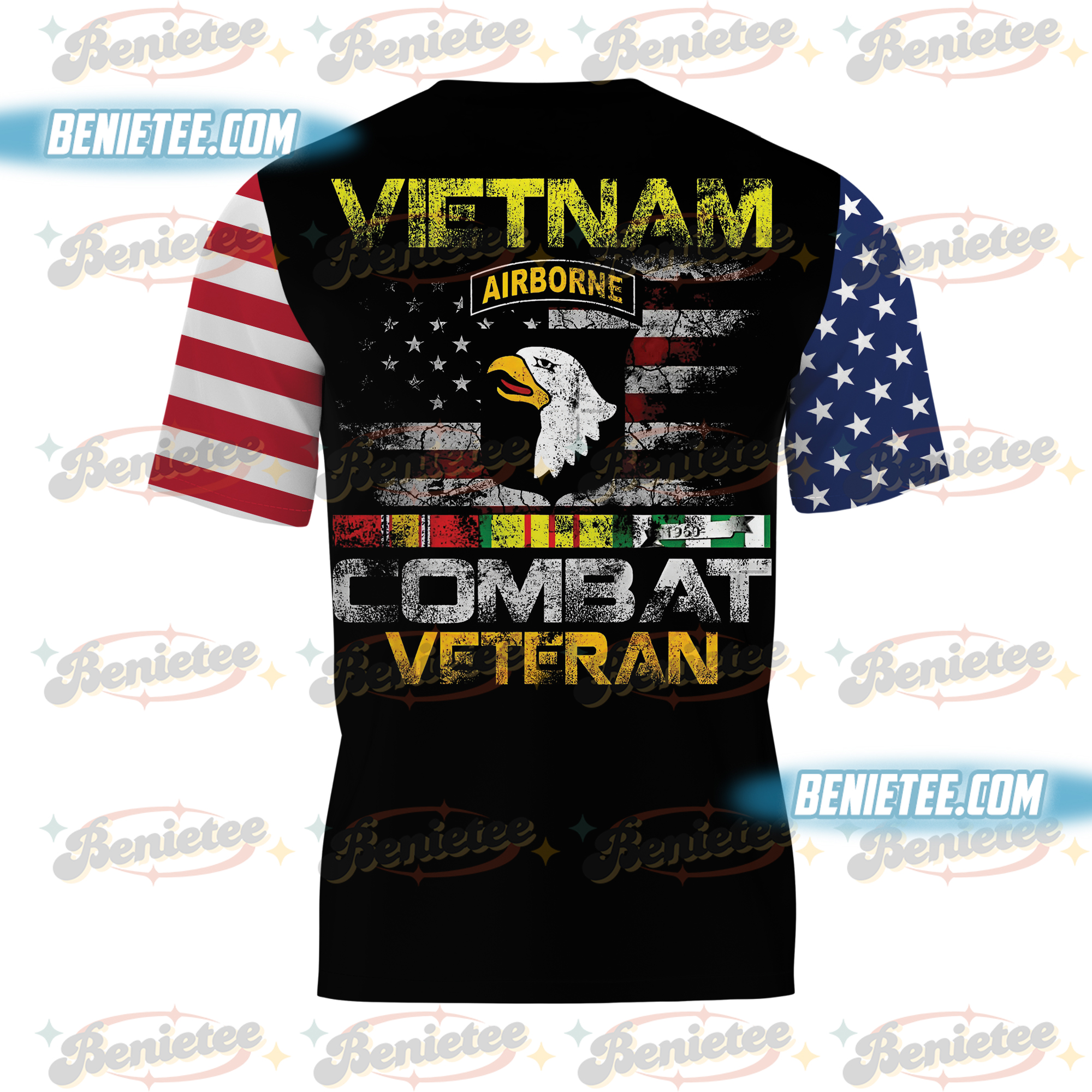 U.S Amy 101st Airborne Vietnam Combat Veteran Army Veterans Day Tee 3D - Image 3