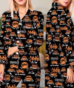 Alternative view of Halloween My Broom Broke So Now I Ride A Jeep Pajamas Set Long, Halloween Pajamas, Cute Spooky Season Gift