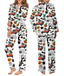 Funny Halloween Construction Pajamas Set Long, Boo-Dozer Toddler Graphic Tee, Cute Bulldozer Halloween