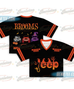 Jeep Witch Squad Halloween Croptop Football Jersey, Sanderson Sisters Jersey, Spooky Season Outfit, Witchy Women's Group Costume, Halloween Party Top