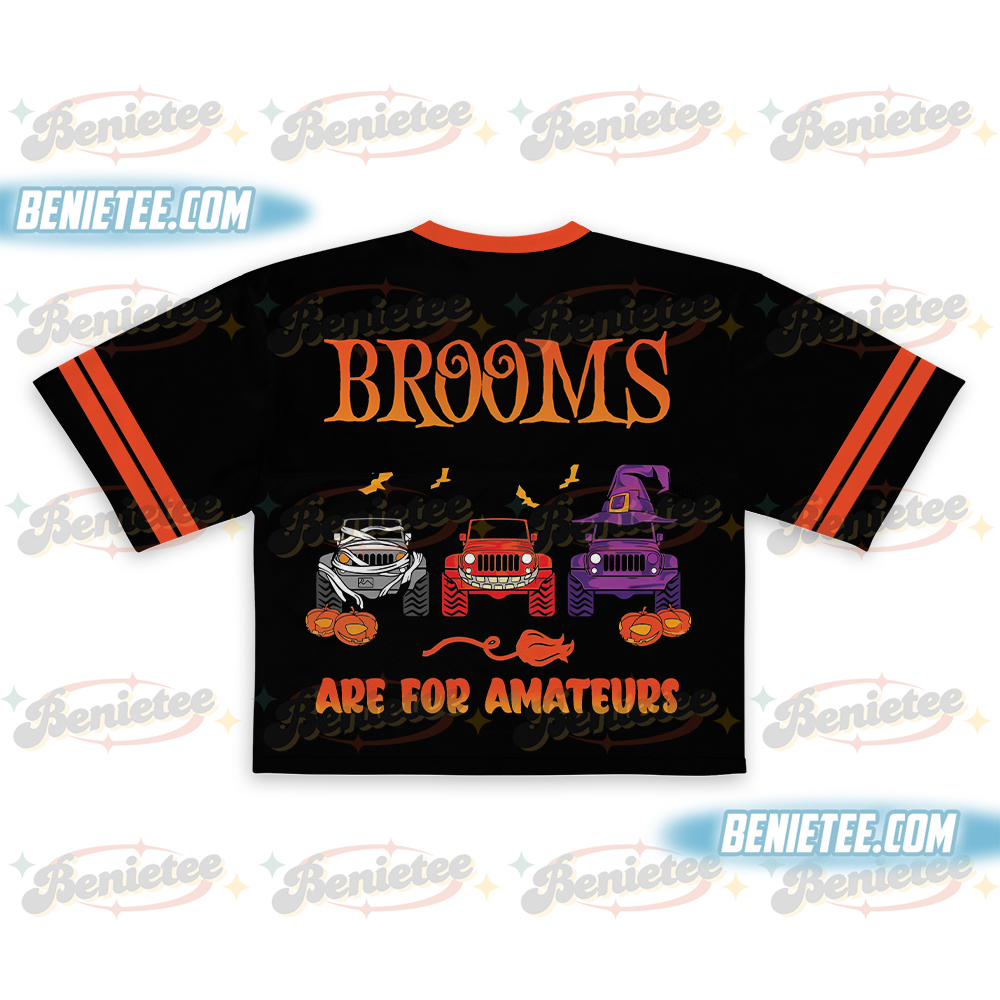 Jeep Witch Squad Halloween Croptop Football Jersey, Sanderson Sisters Jersey, Spooky Season Outfit, Witchy Women's Group Costume, Halloween Party Top - Image 3