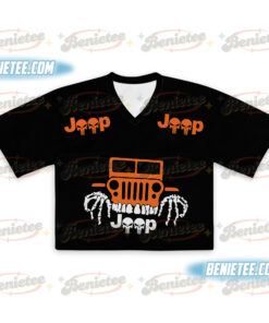 Alternative view of Funny Halloween Crop top Football Jersey, Spooky Season Graphic Tee, Cute Boo Shirt Gift