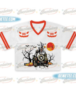 Alternative view of Brooms are for Amateurs Crop top Football Jersey Halloween Shirt,Funny Halloween Shirt, Offroad Shirt,Halloween Party Shirt