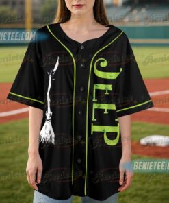 Alternative view of Halloween My Broom Broke So Now I Ride A Jeep Baseball Jersey, Cute Spooky Season Gift, Fall Shirt
