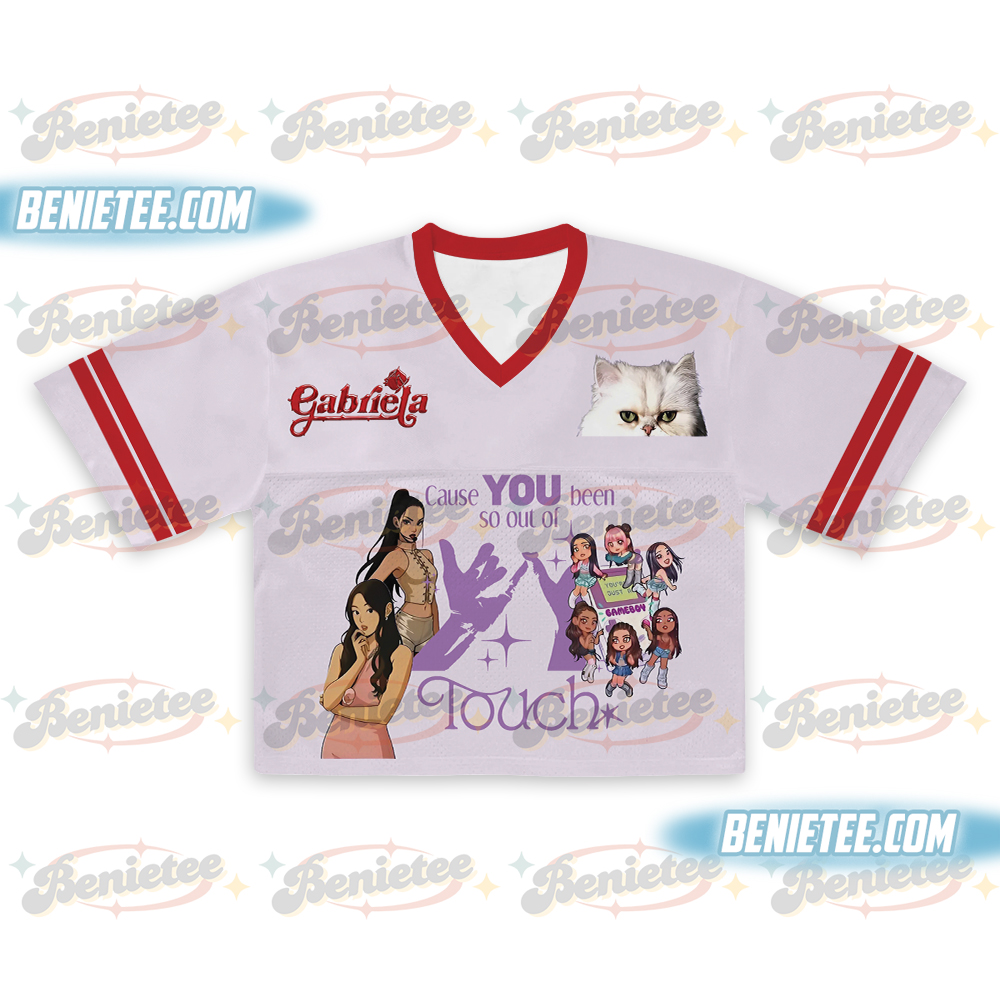 Katseye Crop top Football Jersey, Beautiful Chaos Tee, Eyekon Kpop Fan Merch Sophia, Manon, Lara, Daniela, Megan, Katseye Gnarly Jersey - Image 2