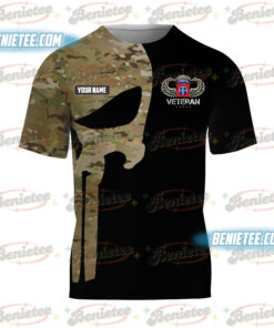 Alternative view of U.S Amy 82nd Airborne Paratrooper Veteran Tee 3D, US Army 82nd Airborne Flag T-Shirt 3D