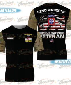 U.S Amy 82nd Airborne Paratrooper Veteran Tee 3D