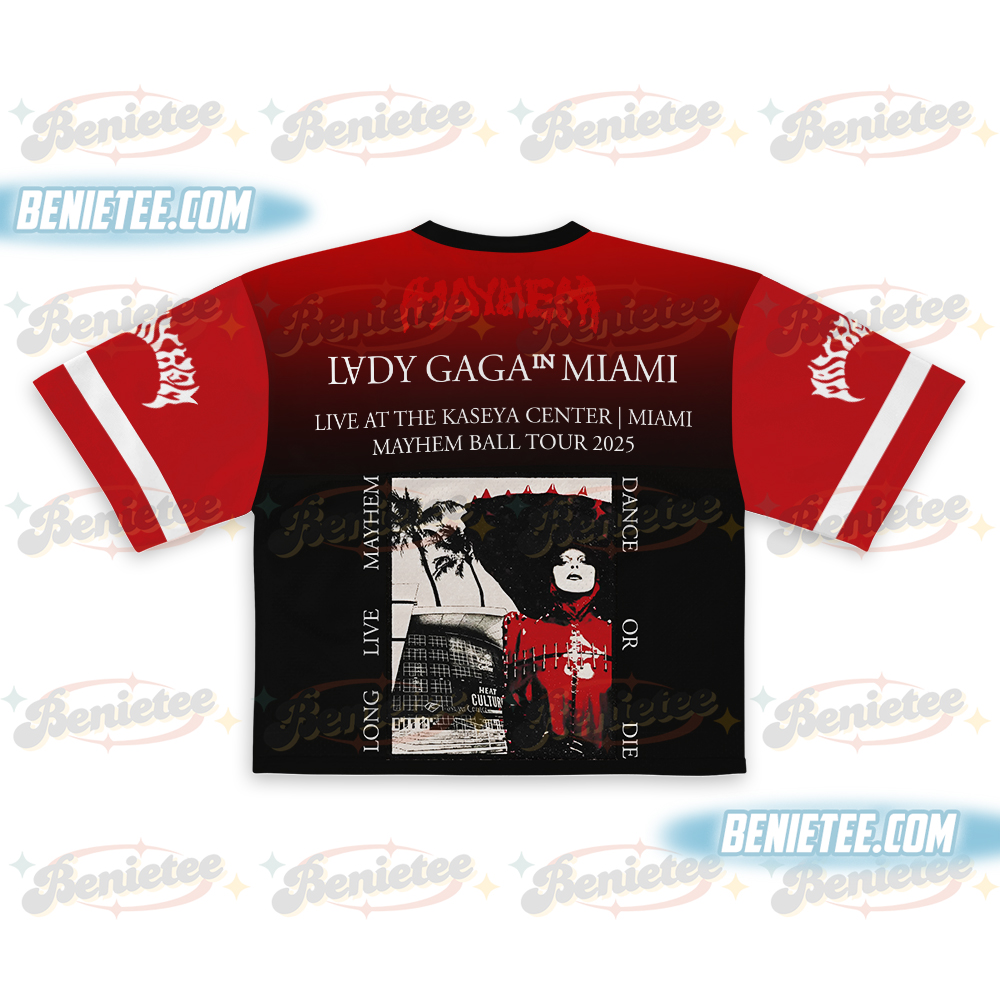 Lady Gaga Mayhem Ball Tour Croptop Football Jersey, Lady Gaga Shirt - Image 3