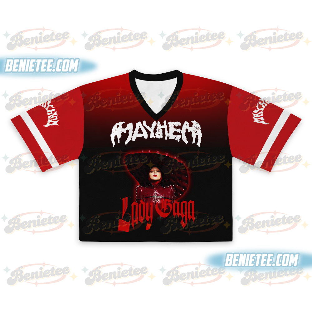 Lady Gaga Mayhem Ball Tour Croptop Football Jersey, Lady Gaga Shirt - Image 2