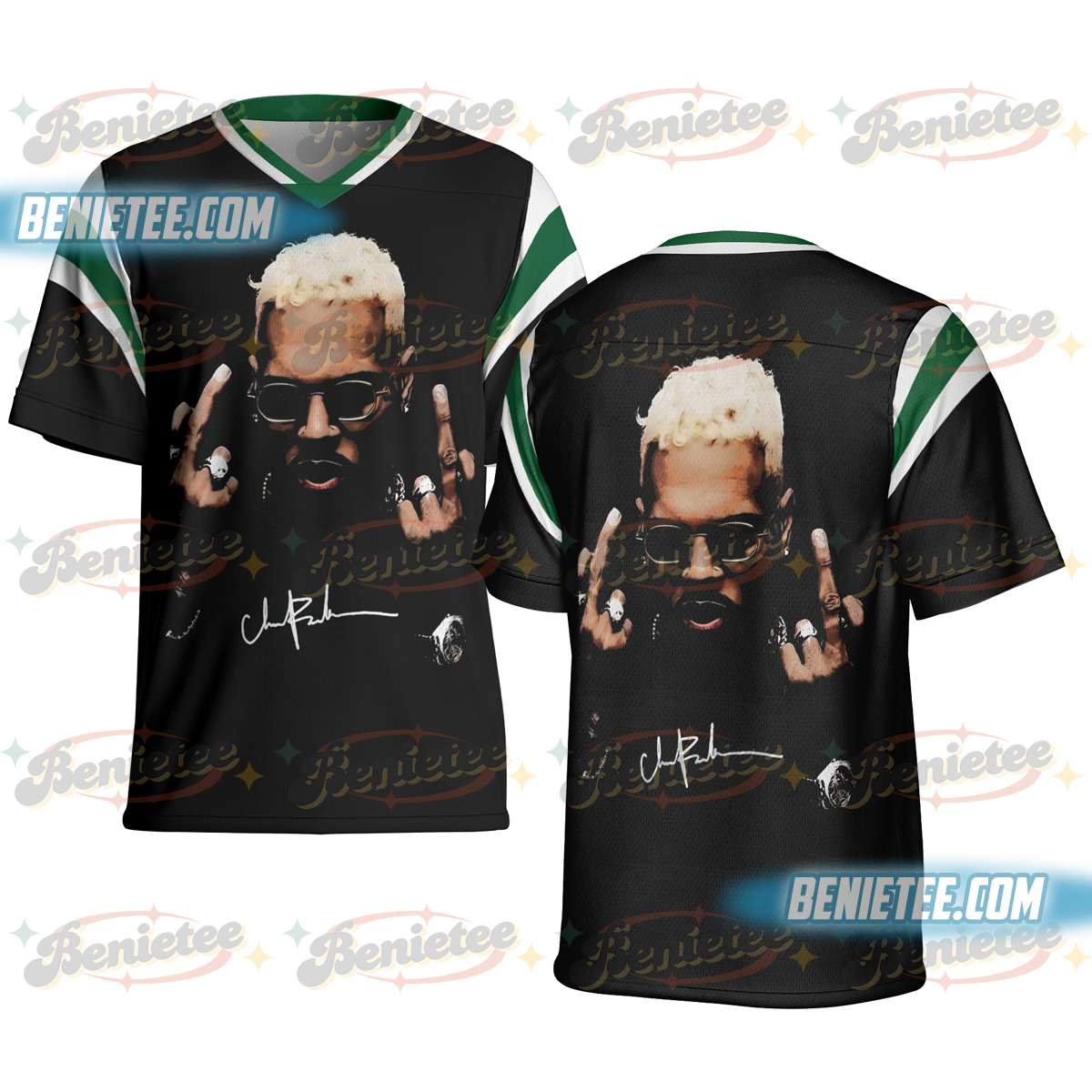 Vintage Chris Brown 2025 Football Jersey, Breezy Bowl XX Concert 2025 Jersey