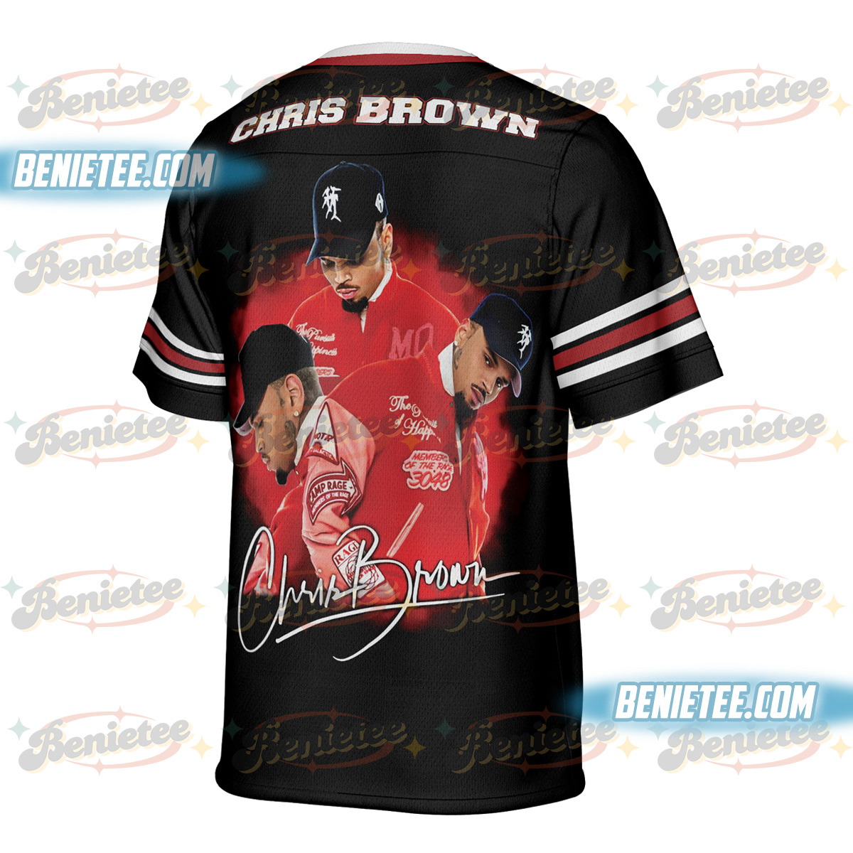 Limited Retro Chris Brown Tour Breezy Bowl XX V2 Vintage Football Jersey - Image 3