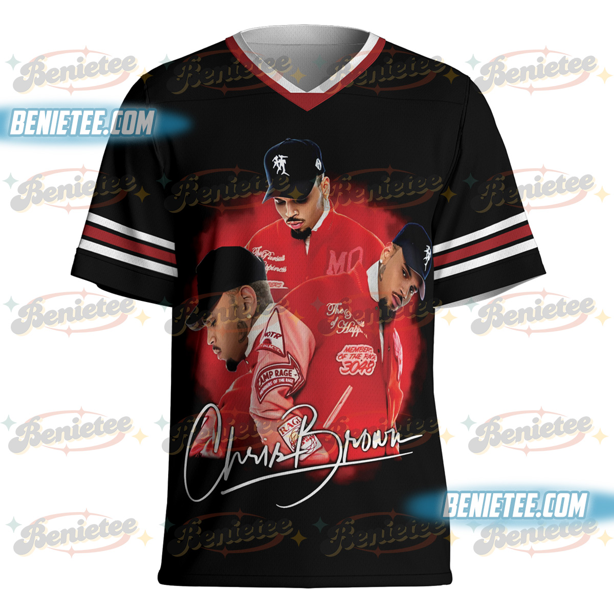 Limited Retro Chris Brown Tour Breezy Bowl XX V2 Vintage Football Jersey - Image 2
