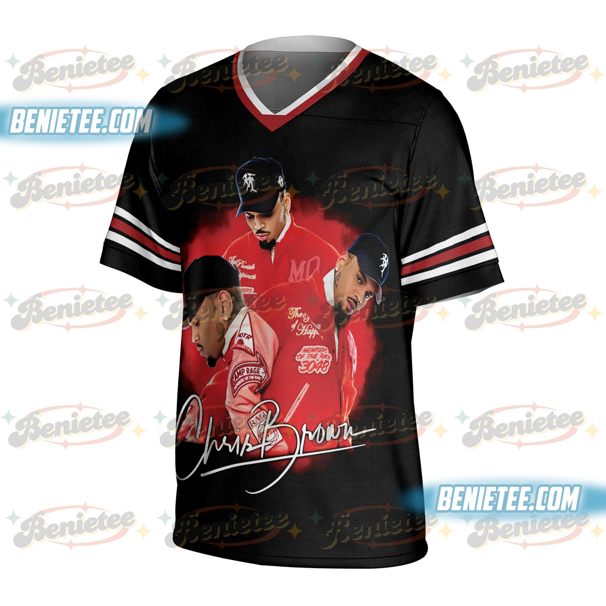 Limited Retro Chris Brown Tour Breezy Bowl XX V2 Vintage Football Jersey - Image 4