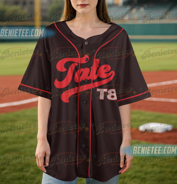 Alternative view of Vintage Tate McRae Concert Baseball Jersey, T8 McRae Fan Shirt, Pop Star Merch Gift, Unisex Tour T-Shirt