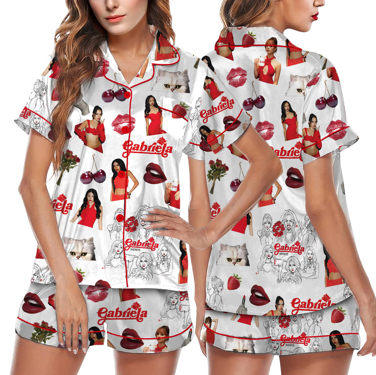 Katseye Pajamas Set, K-Pop Girl Group Pajamas Set Short, Katseye Daniela Lara Manon Megan Sophia Yoonchae Pajamas - Image 2