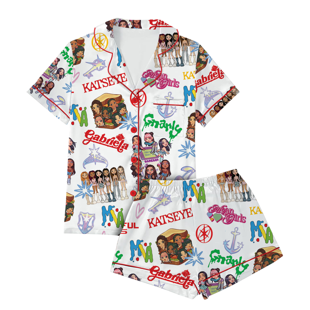 Katseye Pajamas Set, K-Pop Girl Group Pajamas Set Short - Image 3