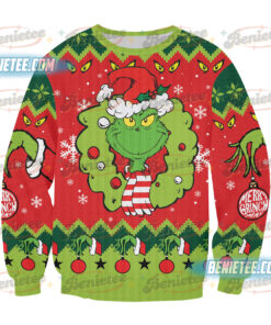 Alternative view of Grinch Ugly Christmas Sweater Shirt, Funny Holiday Graphic Tee