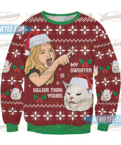 Alternative view of Meme Christmas Ugly Sweater,Personalize Face Sweatshirt,Funny Sweatshirt for Family/Friends,Christmas Ugly Sweater Party Christmas Gifts