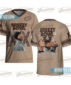 Limited Retro Chris Brown Tour Breezy Bowl XX V2 Vintage Football Jersey, Concert Retro 2025 Shirt