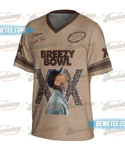 Alternative view of Limited Retro Chris Brown Tour Breezy Bowl XX V2 Vintage Football Jersey, Concert Retro 2025 Shirt