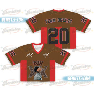 Vintage Chris Brown Tour Breezy Bowl XX 2025 Croptop Football Jersey, Music Tour Shirt, Chris Brown Baby Tee, Chris Brown Middle Finger Shirt