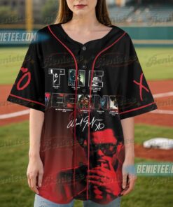 Alternative view of The Weeknd Middle Finger XO Tour 2025 Vintage Baseball Jersey