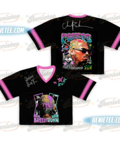 Chris Brown Concert Retro 2025 Jersey, Chris Brown Croptop Football Jersey