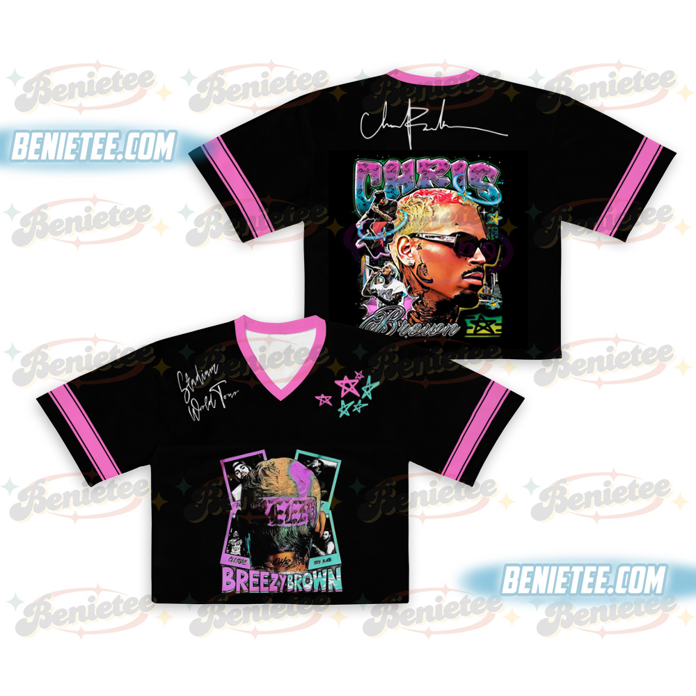 Chris Brown Concert Retro 2025 Jersey, Chris Brown Croptop Football Jersey