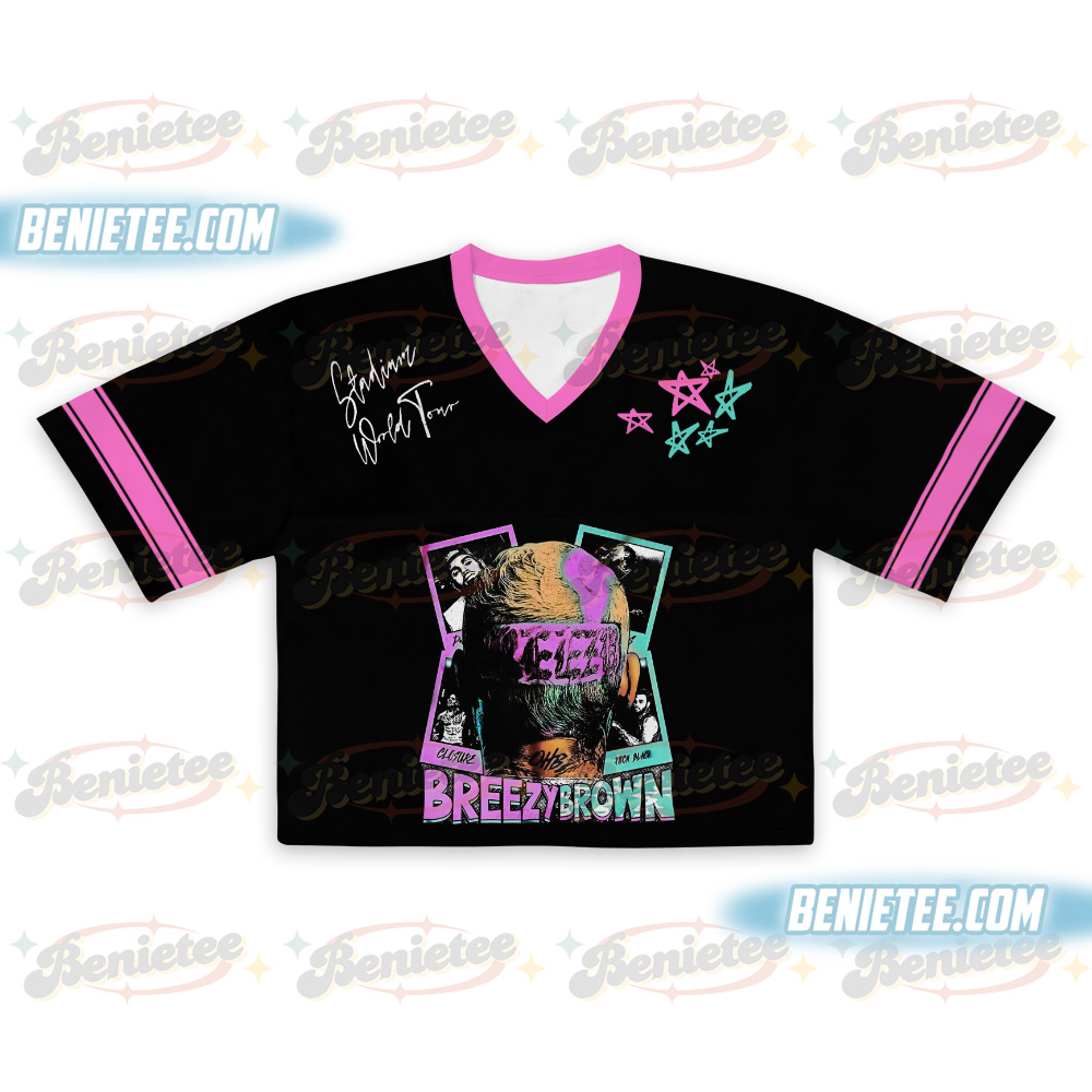 Chris Brown Concert Retro 2025 Jersey, Chris Brown Croptop Football Jersey - Image 2