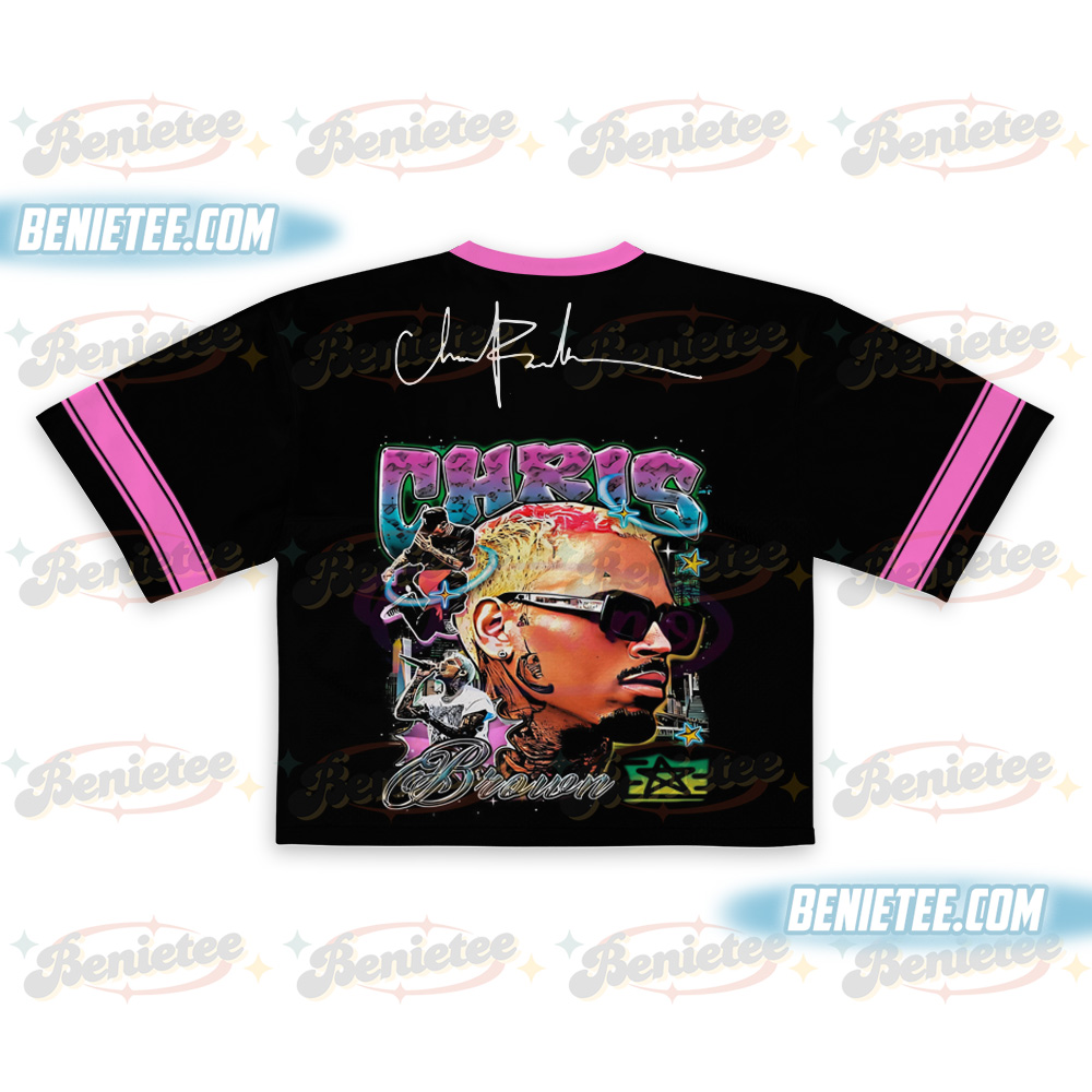 Chris Brown Concert Retro 2025 Jersey, Chris Brown Croptop Football Jersey - Image 3