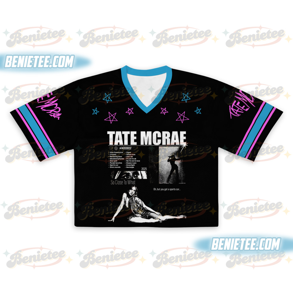Tate McRae 2025 Concert Croptop Football Jersey, Miss Possessive Tour 2025, Tate McRae Fan Gift Shirt - Image 2