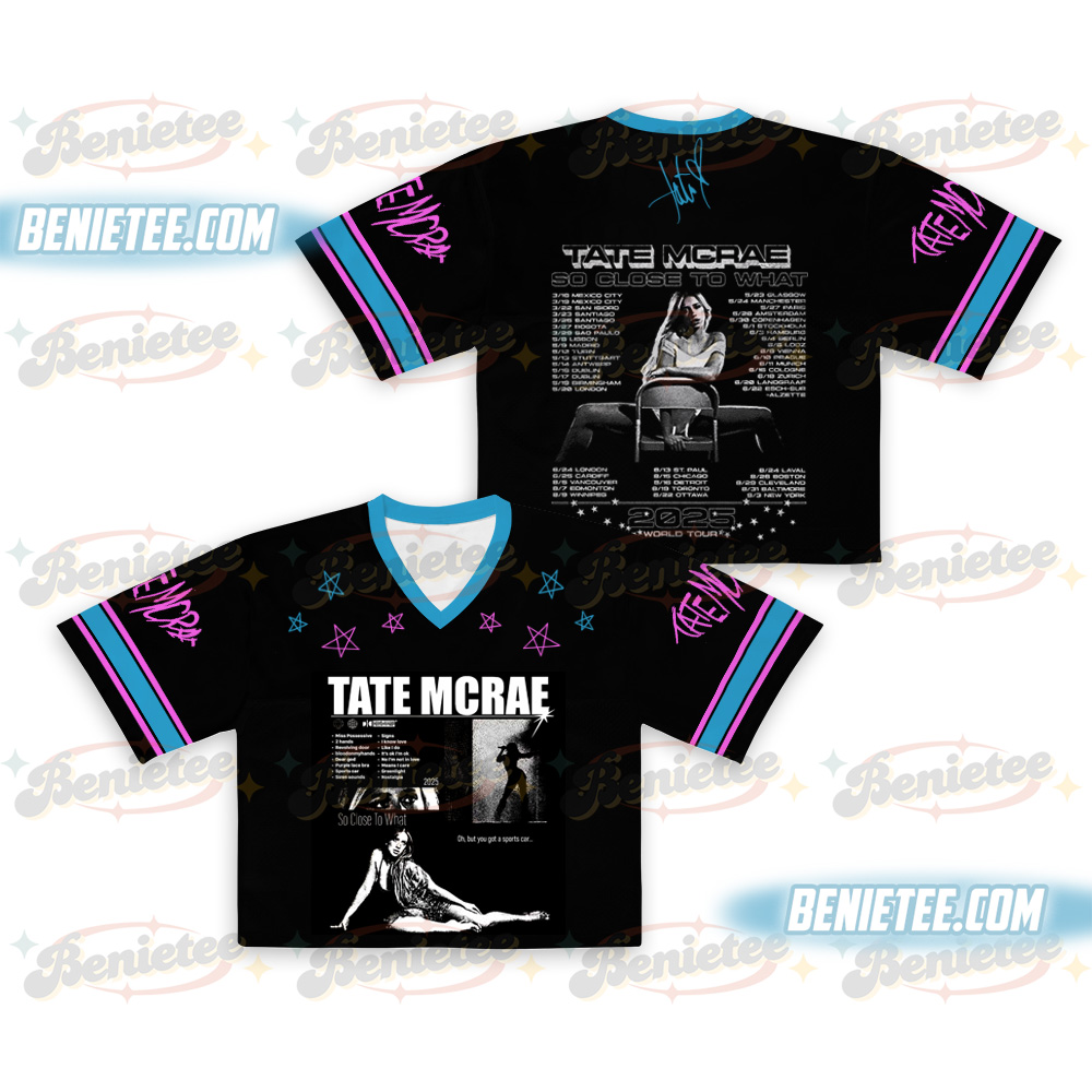 Tate McRae 2025 Concert Croptop Football Jersey, Miss Possessive Tour 2025, Tate McRae Fan Gift Shirt
