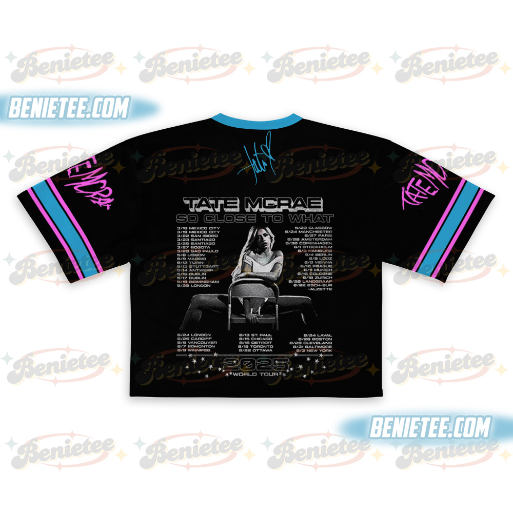 Tate McRae 2025 Concert Croptop Football Jersey, Miss Possessive Tour 2025, Tate McRae Fan Gift Shirt - Image 3