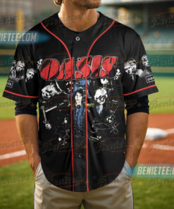 Alternative view of Oasis Rock Band Streetwear Baseball Jersey, 90s Hip Hop Vintage Shirt