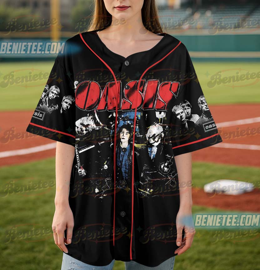 Oasis Rock Band Streetwear Baseball Jersey, 90s Hip Hop Vintage Shirt - Image 5