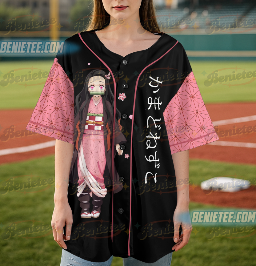 Demon Slay Nezuko Baseball Jersey, Nezuko Kamado jersey - Image 5