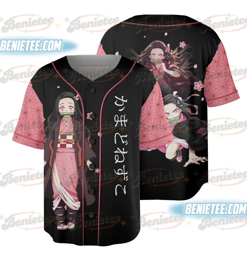 Demon Slay Nezuko Baseball Jersey, Nezuko Kamado jersey
