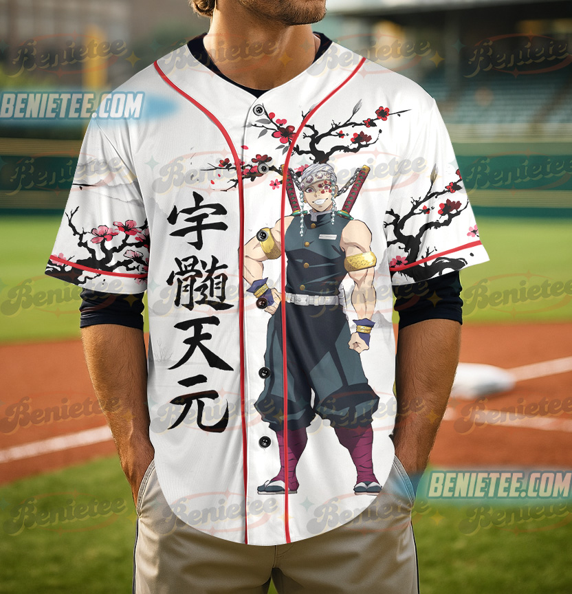 Tengen Uzui Anime Baseball Jersey, Demon Slay Anime Jersey - Image 2