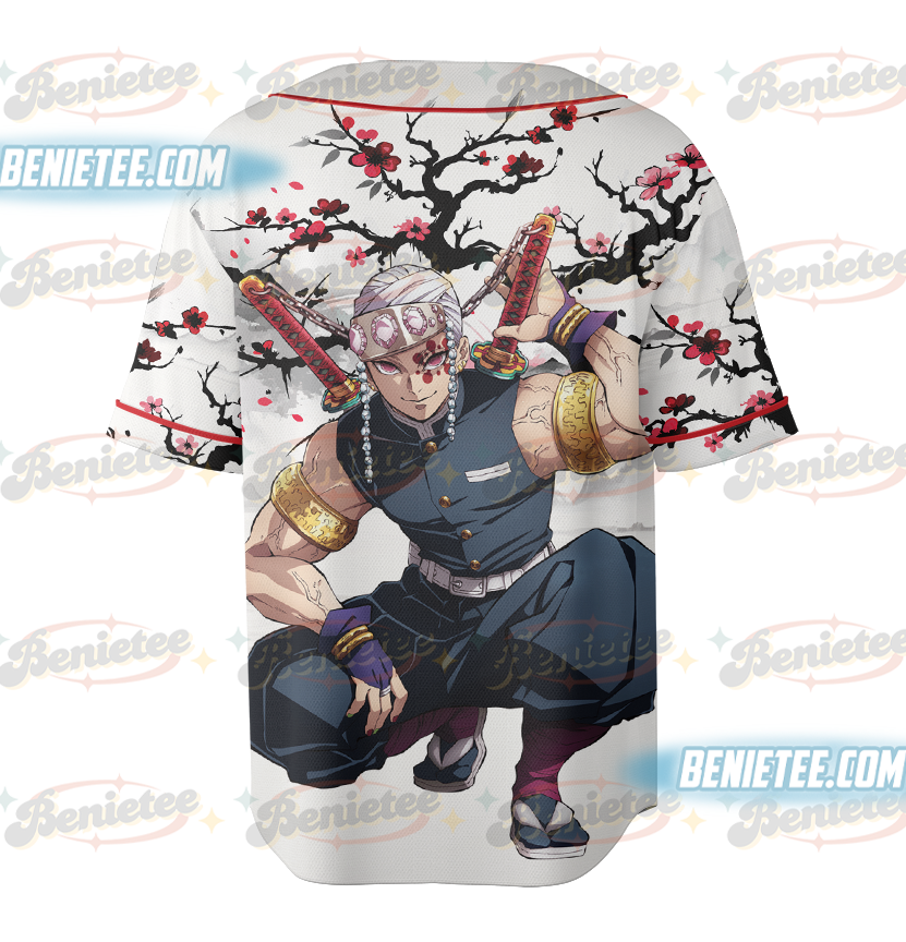 Tengen Uzui Anime Baseball Jersey, Demon Slay Anime Jersey - Image 3