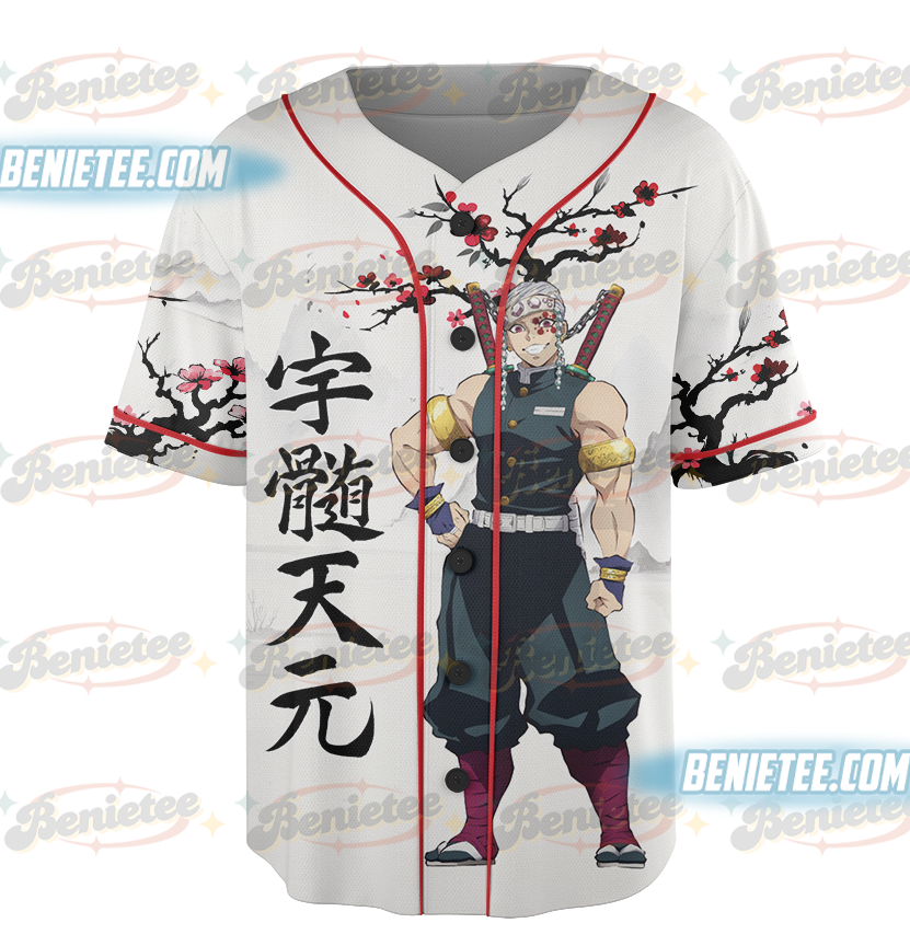 Tengen Uzui Anime Baseball Jersey, Demon Slay Anime Jersey - Image 4