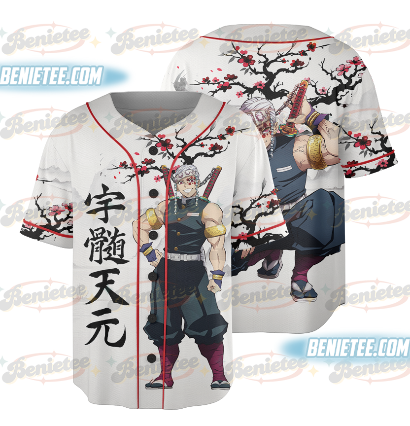 Tengen Uzui Anime Baseball Jersey, Demon Slay Anime Jersey