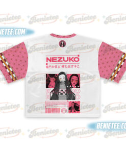 Alternative view of Nezuko Kamado Croptop Football Jersey, Demon Slayer Jersey