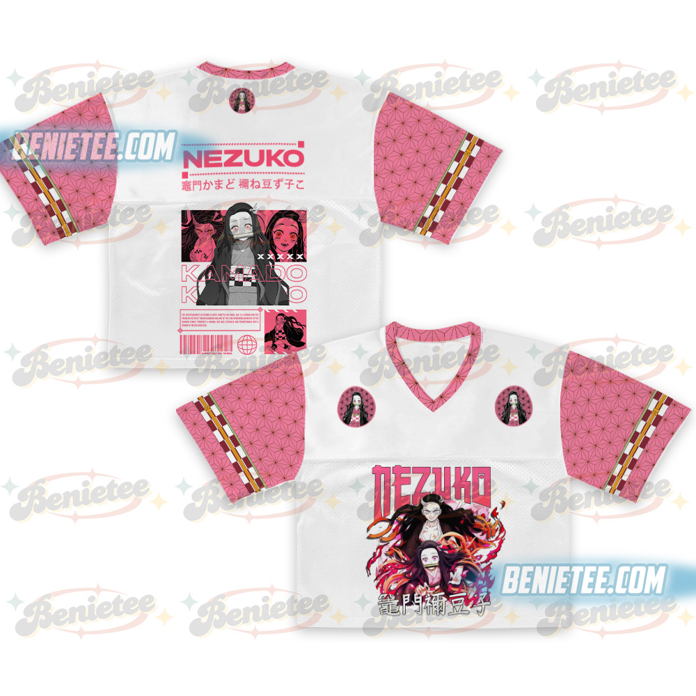 Nezuko Kamado Croptop Football Jersey, Demon Slayer Jersey