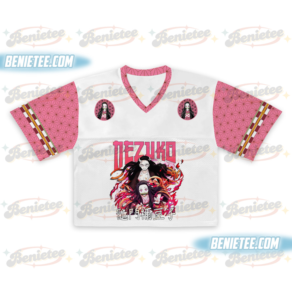 Nezuko Kamado Croptop Football Jersey, Demon Slayer Jersey - Image 3