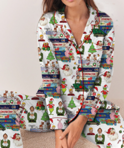 Alternative view of 90s Style Christmas Pajamas Set Long, Christmas Movies Pajamas, VHS Tapes, 90s VHS tee, 90s Christmas shirt, Funny Christmas Movie