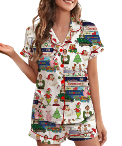 Alternative view of 90s Style Christmas Pajamas Set Short, Christmas Movies Pajamas, VHS Tapes, 90s VHS tee, 90s Christmas shirt, Funny Christmas Movie