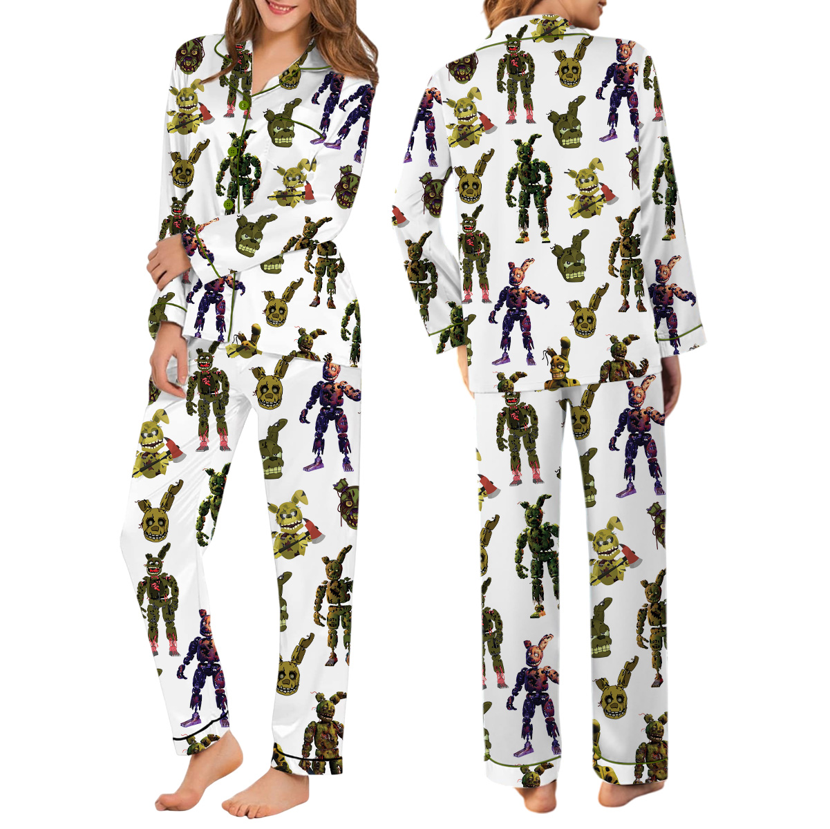 Limited Five Nights At Freddy's Vintage Pajamas Set Long - Image 2